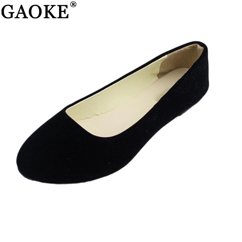 Kvinder slip-on espadriller sko flade sneakers dame flock solide loafers flade fritidssko sort jogging gå