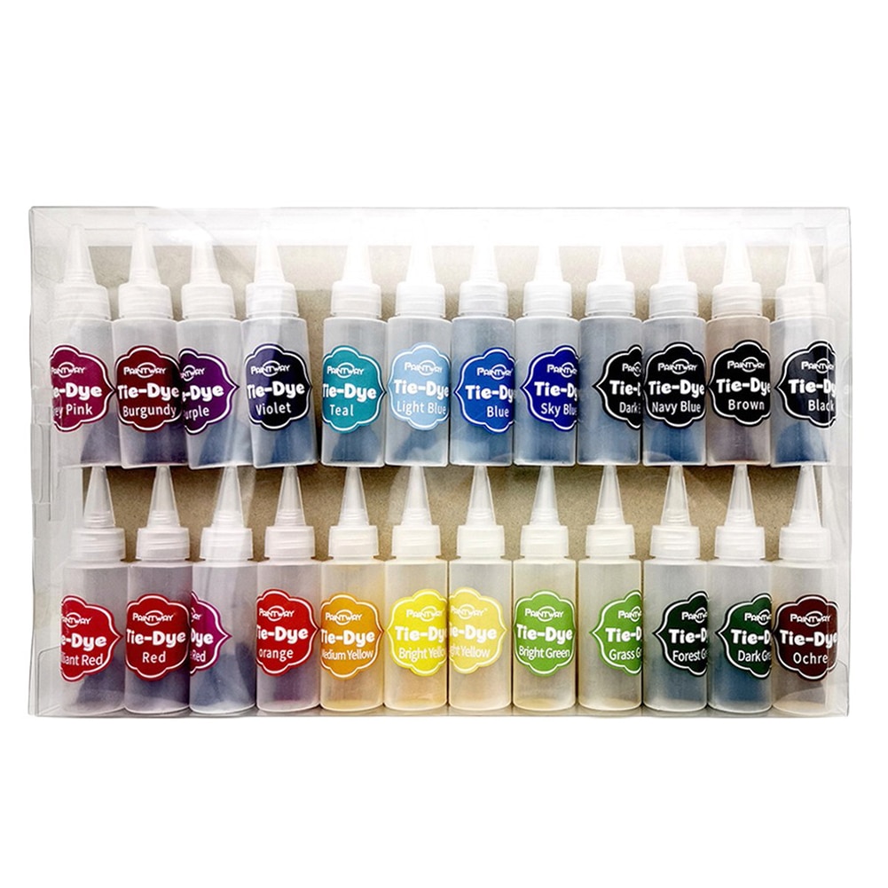 24 colori Permanente di Abbigliamento FAI DA TE Vernici Tessuto Tessile cravatta tintura Pigmento kit Impostare il colore Brillante facile Da usare FAI DA TE cravatta tintura kit