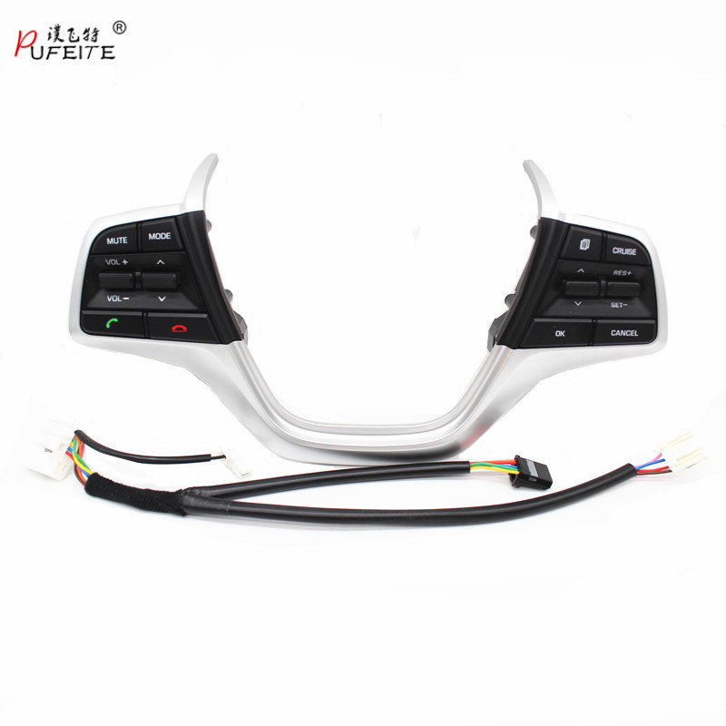 PUTEITE Steering Wheel Buttons For Hyundai Elantra 1.6L Volume channel Phone Cruise Controller button Switch car styling