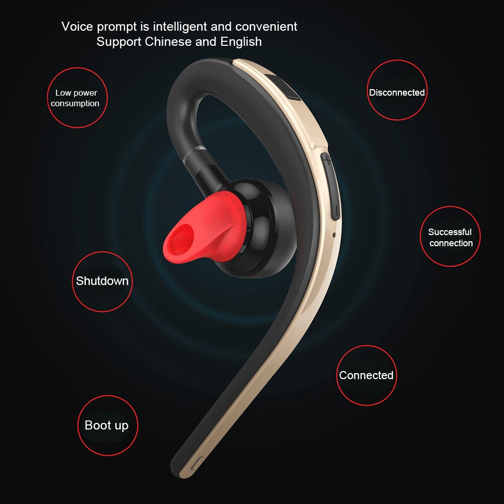 Headset  s30 handsfree bluetooth 4.1 oorhaak stereo draadloos spraakgestuurde oordopjes