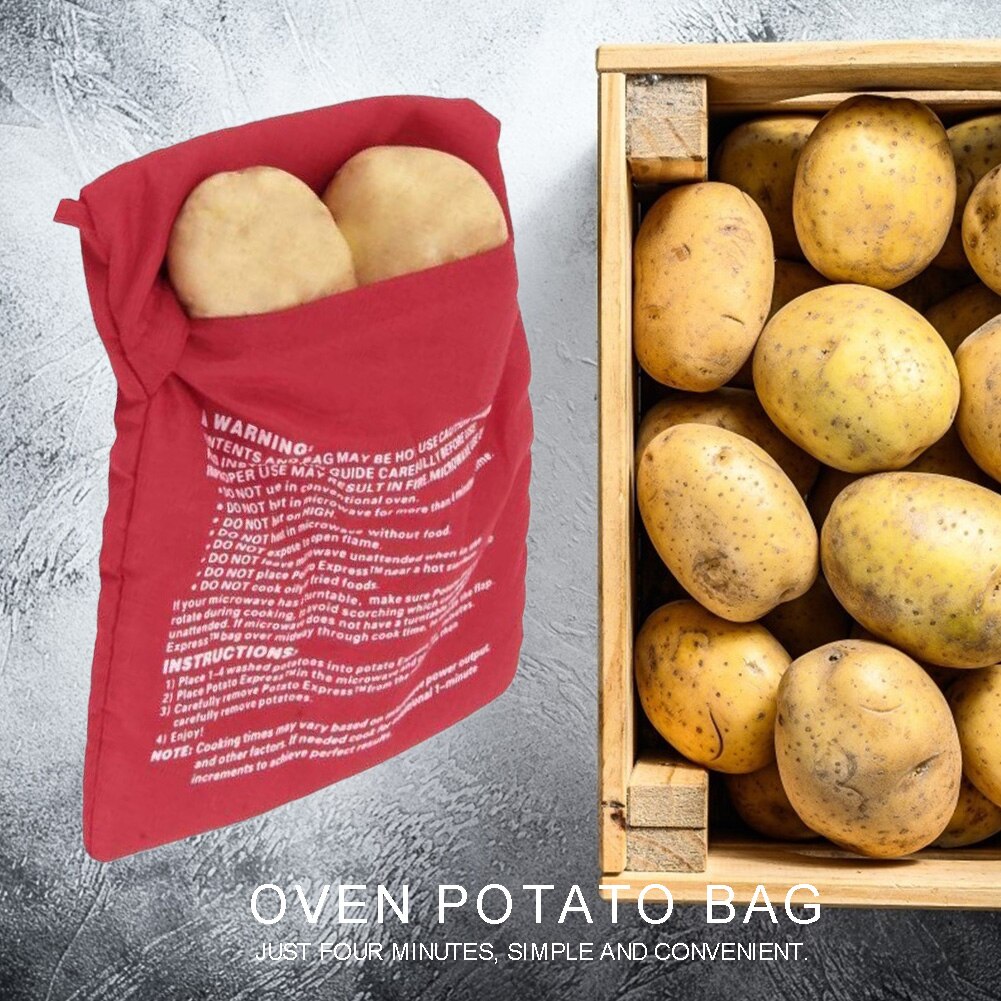 Washable Microwave Oven Potato Bag Reusable Roast Potato Baking Bag Pocket