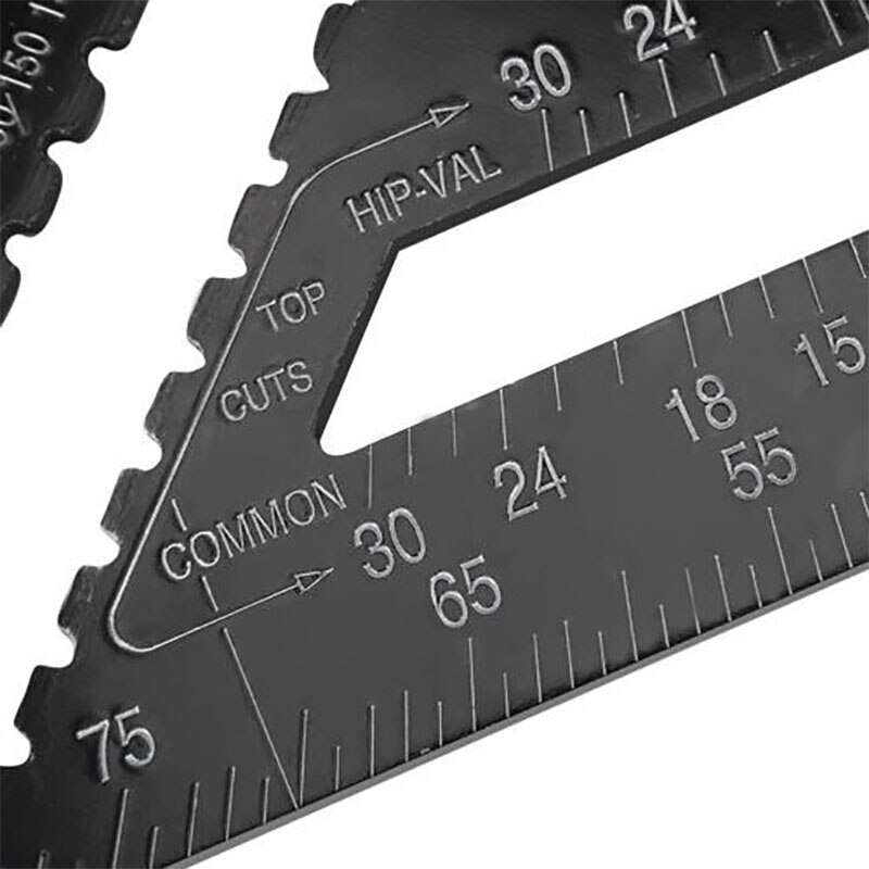 Triangle Ruler Inch Metric System Triangle Plate Carpentry Square Ruler Broad Bottom Thicken 45 90 Degrees Aluminum Alloy CH