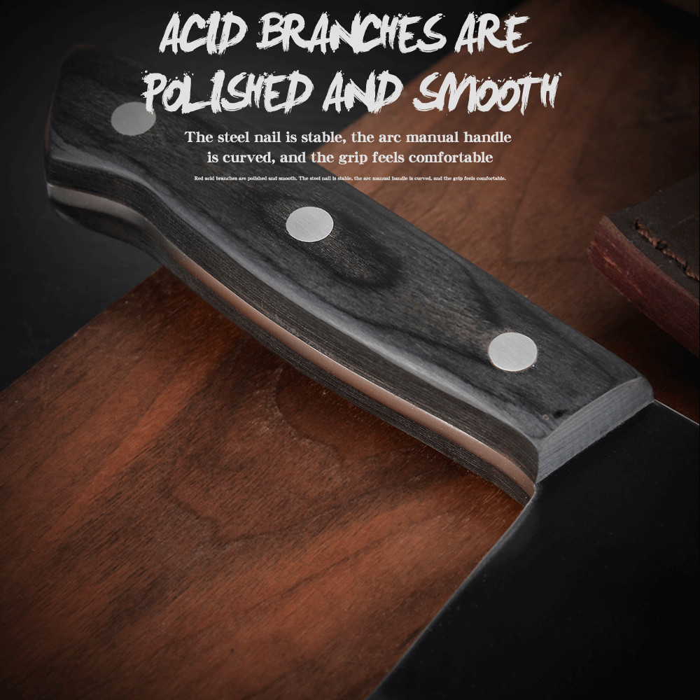 Damask Full Tang Chef Knife Handmade Forged High Carbon Clad Steel Kitchen Chinese Cleaver Filleting Slicing Butcher Cooking Set