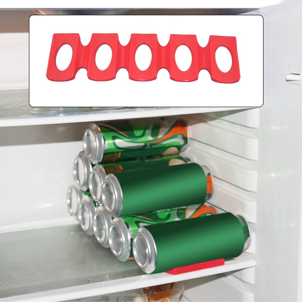 Rødt silikone køleskab dåse øl vin flaskeholder holder måtte stabling ryddeligt værktøj køkken gadgets silikone dåse holder måtte arrangør