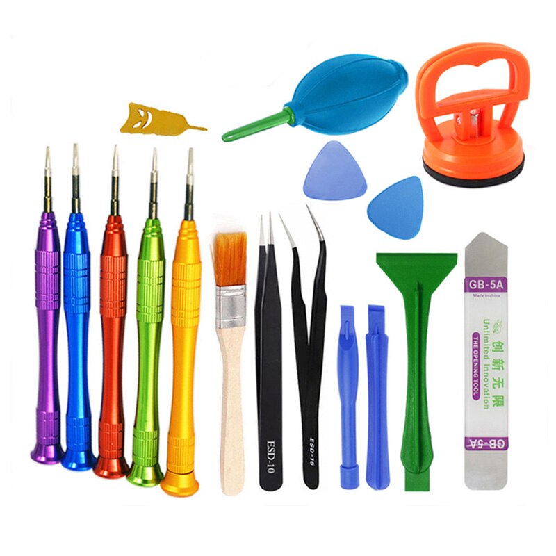 17 In 1 Universal Mobile LCD Screen Opening Repair Tools Set Screwdriver Repair Tools Suction Cup Pry Bar Dissamebly Tools: Default Title