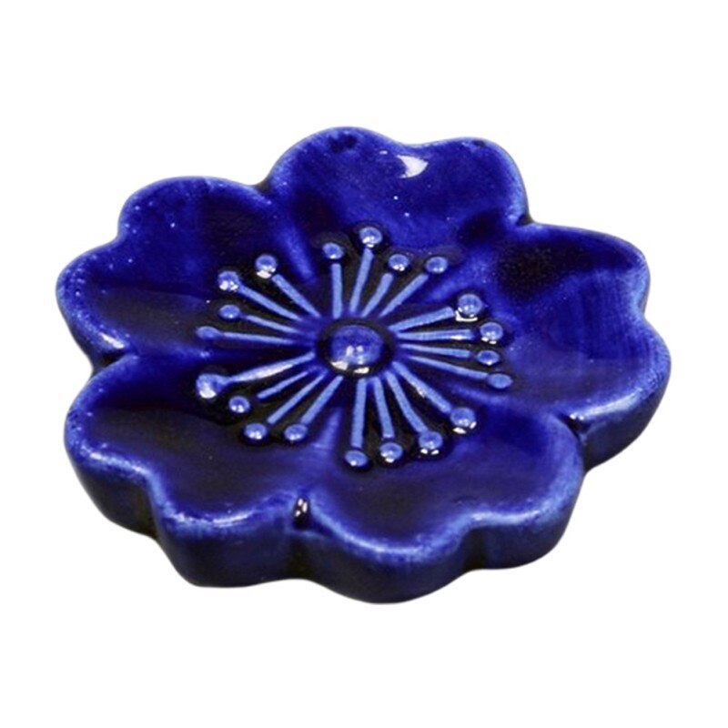 Keramische Sakura Bloesems Eetstokjes Houder Lepel Vork Chopstick Rest Stand Keuken Gereedschap Servies Eettafel Decoratie: deep blue