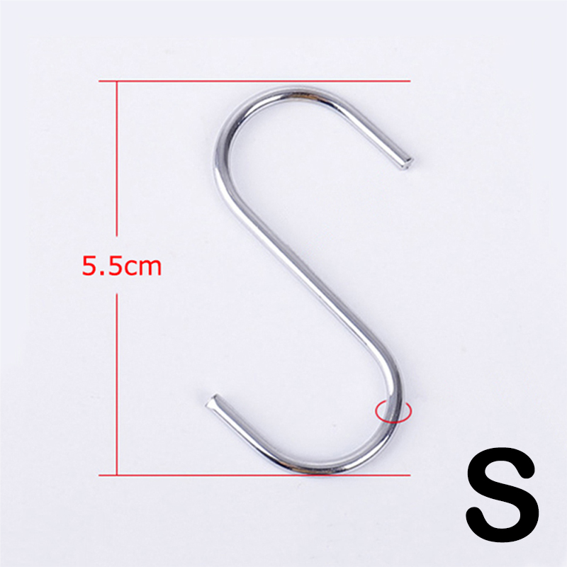 Gancho en forma de S de acero inoxidable, barandilla multifunción para cocina y dormitorio, gancho para colgar, soporte de cierre, ganchos para colgar ropa: L / Bronce
