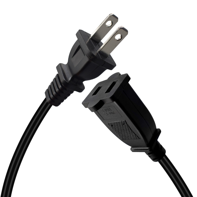 US Plug Male to Female Power Supply Extension Cord 2Pin Extension Cord for Charger Lamp Power Adapter 2x18AWG Cord