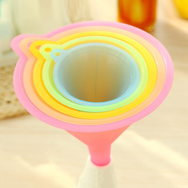 5 PCS Colorful Plastic Funnel Small Medium Large Variety Liquid Oil Kitchen Set Funnel Small Medium Liquid Oil Large Variety Kit