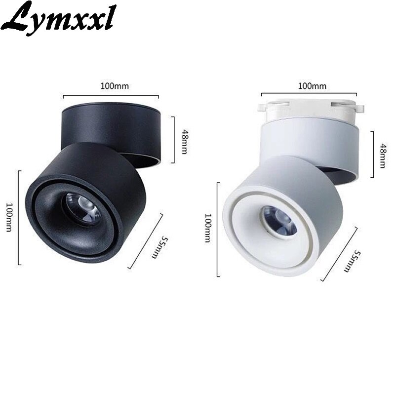 2 pièces Dimmable éclairage de piste vêtements chaussures magasin magasin lampe 12 W 15 W 18 W blanc/noir shell AC110-240V Spot Rail Rail lumière