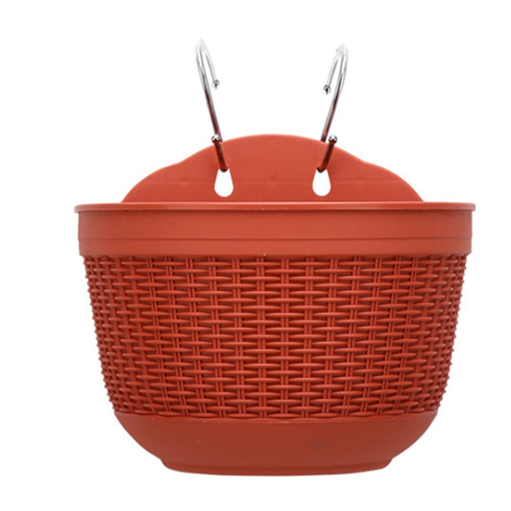Wandmontage Bloempot Imitatie Rotan Muur Opknoping Bloem Plant Pot Halfronde Hars Hek Mand Voor Balkon Tuin Indoor: 07(M)