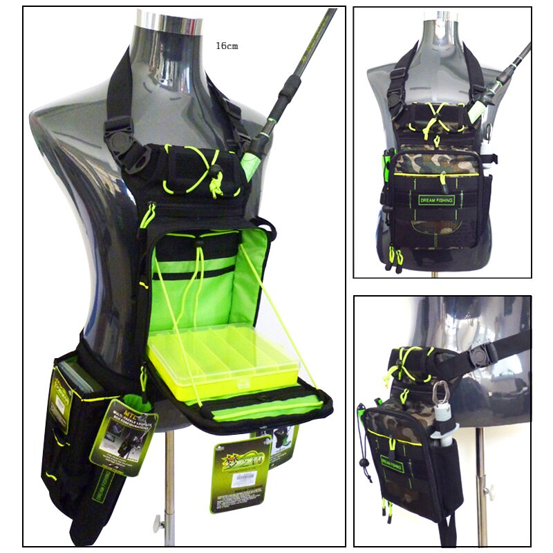 Dream Fishing 17x6x22cm Fishing Bag + Lure Box 1200D Nylon Waist Bag Leg Bags Fishing Rod Piler Tools Storage Pesca Bolsa Peche