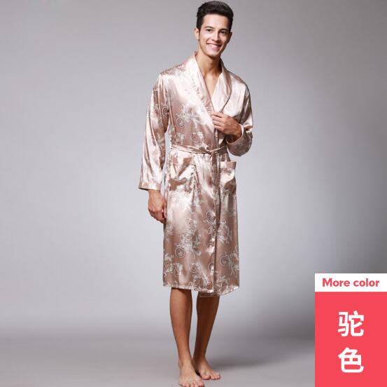 Fdfklak vår höst kimono herr badrock långärmad tryck nattkläder morgonrock herr nattkläder badrock man bata hombre