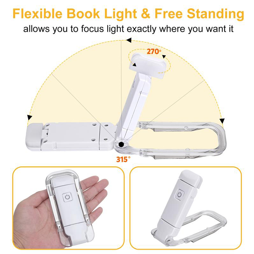 Usb Oplaadbare Boek Licht Helderheid Instelbaar Voor Oog-Bescherming Led Clip Op Draagbare Bladwijzer Licht Voor Lezen In Bed Auto