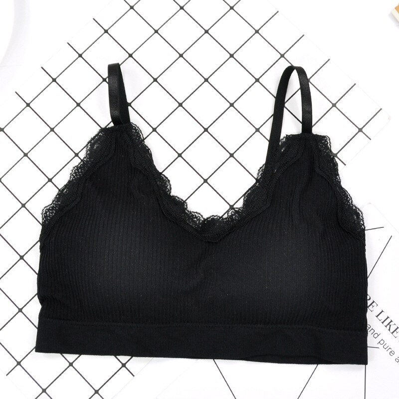 CHRLEISURE Lace Bra Sweet Women Bralette Conditionable Shoulder Strap Underwear Gathering Without Steel Rings Bras