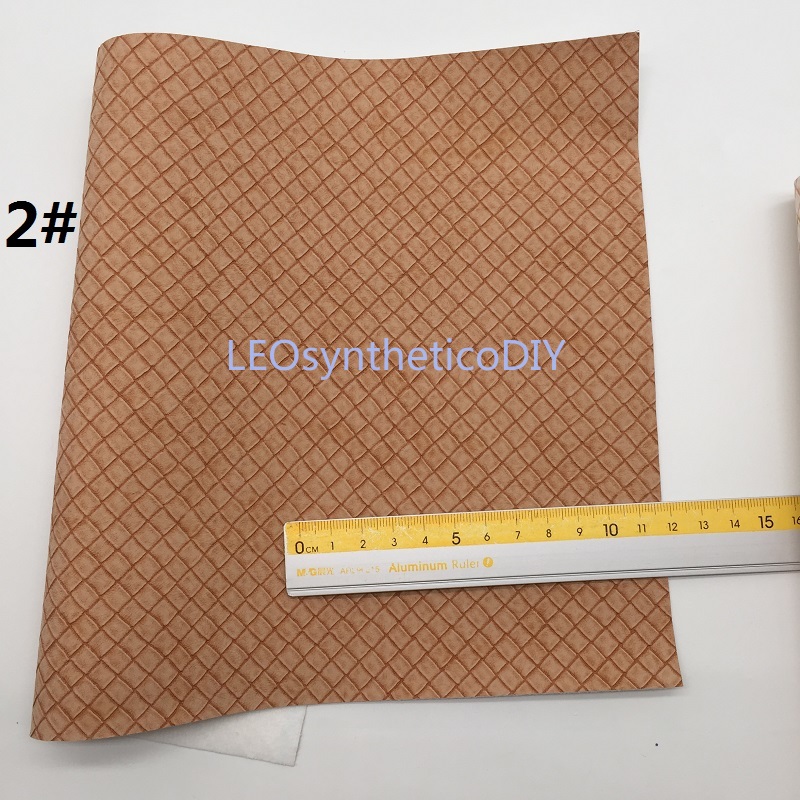 1Pc 21X29CM Wafel Geweven Faux Leer Stof, Synthetisch Leer Lakens, Pu Leer Voor Maken Bows Leosyntheticodiy R227B: 2