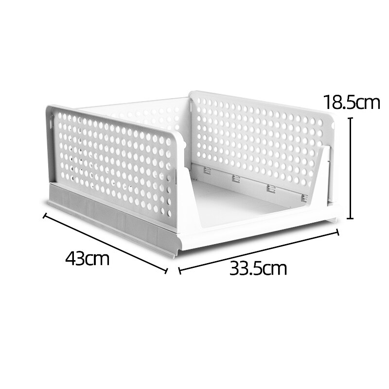 Wardrobe layered partition storage drawer Stackable clothes storage organizer Clothes storage basket Cabinet organizer: big