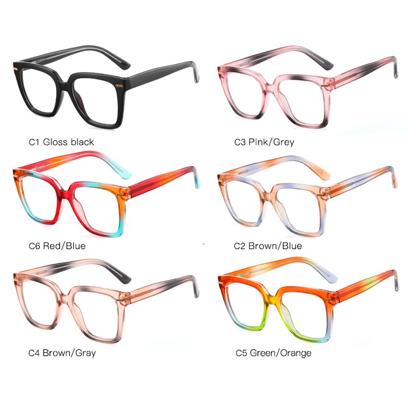 Women Glasses Frame Optical Prescription Eyewear TR-90 Plastic Full Rim Flexible Eyeglasses Man and Woman Colorful