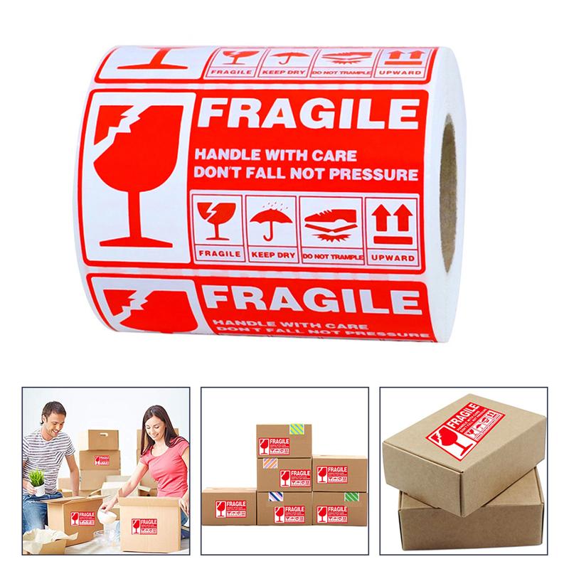 300Pcs Breekbare Stickers Verpakking Praktische Waarschuwing Stickers Papier Label Stickers