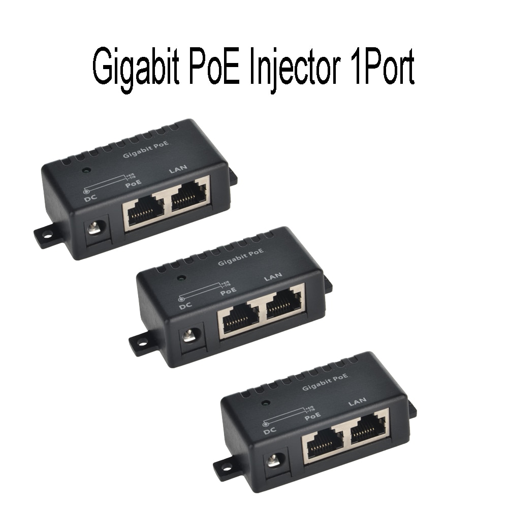 10/100/1000 1 Port Gigabit Wall Mount Power over Ethernet PoE Injector 12volt to 57volt DC input -Power Supply NOT Included