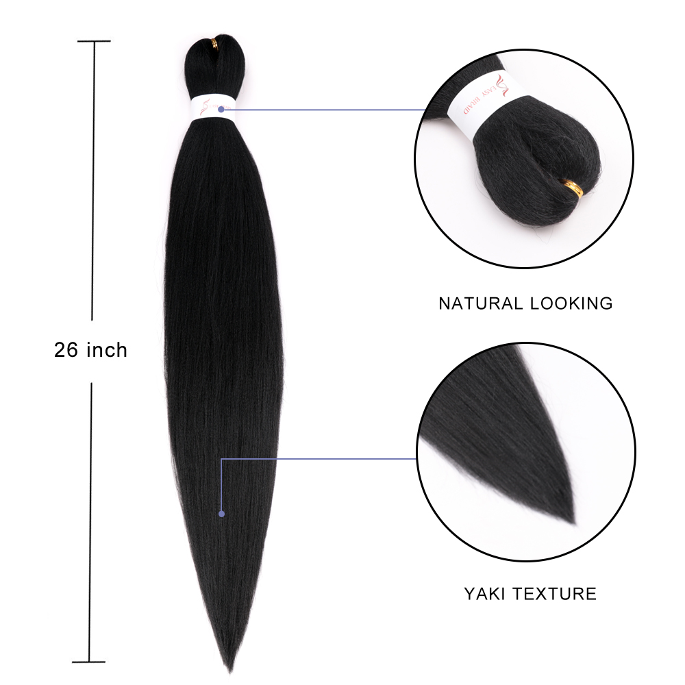 Long Easy Braid Crochet Hair 26" Inches Ombre Braiding Hair 90 grams Synthetic Hair Extensions Jumbo Braids Hair for Women