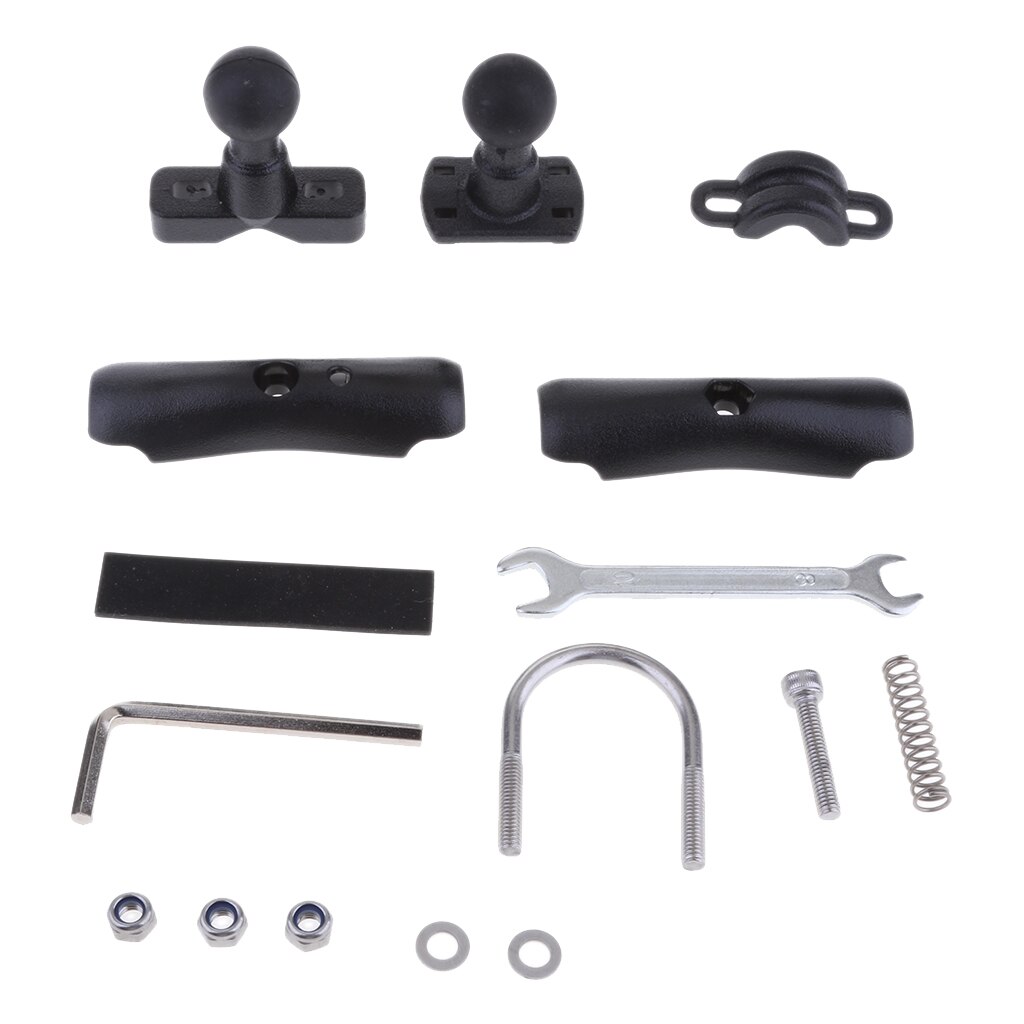 Motorcycle Bike Up to 38mm Handlebar U-Bolt Clamp Base 25mm 1" Ball Mount