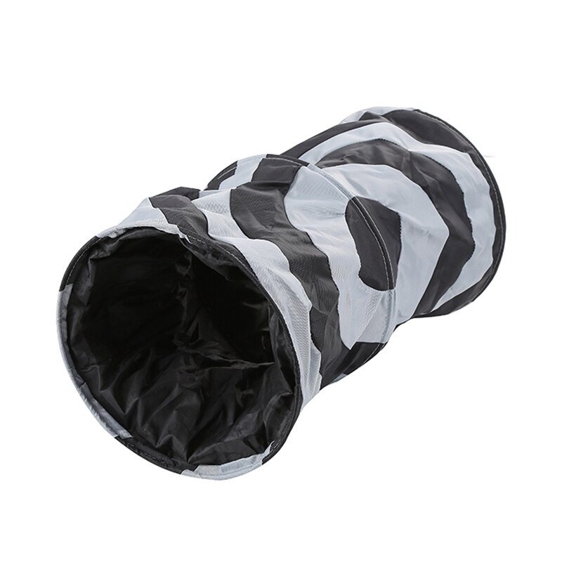Túnel para mascotas divertido plegable, túnel para gatos, juguetes para gatitos, agujeros para espiar, juguete para cachorros, hurones, juego de conejos, tubos para perros: Black