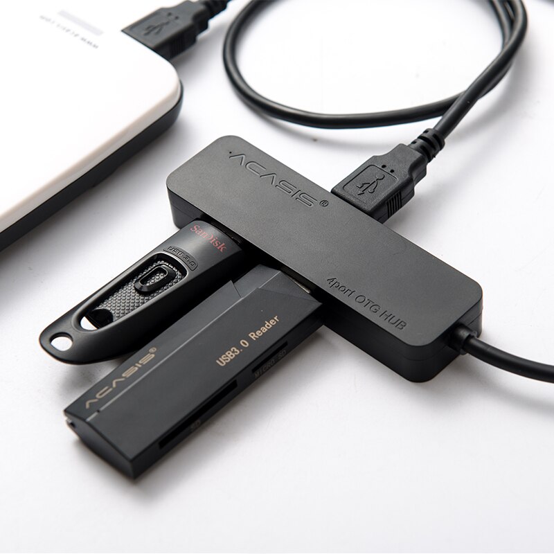 Acasis H032 4 Ports Otg Micro-Usb Hub Usb2.0 Adapter 1.5A Charging Cable Charging Power Transmisson Cable Splitter