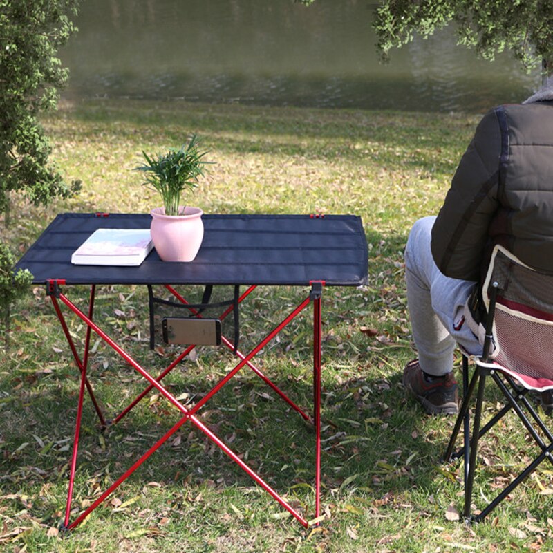 Mesa ligera de aluminio para pesca, Picnic, playa, plegable, para exteriores, portátil, para mochilero, Camping, enrollable