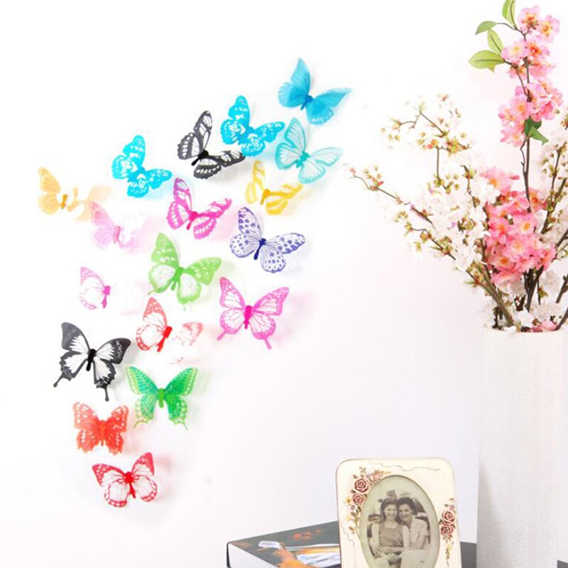 3D Crystal Vlinder Muurstickers Creatieve Vlinders Met Diamond Home Decor Kinderkamer Decoratie Muurdecoraties