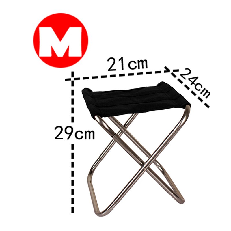 Sammenklappelig campingstol fiskestol bærbar picnicstol foldbar aluminium udendørs stol let at bære fisketilbehør: Grå-m