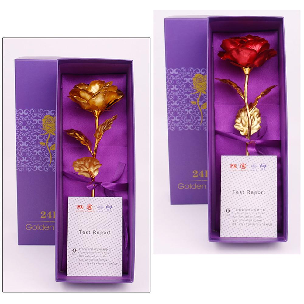 24K Gold Foil Rose Gold Rose Valentine's Day Wedding Anniversary Gold Foil Box Giveaway Small