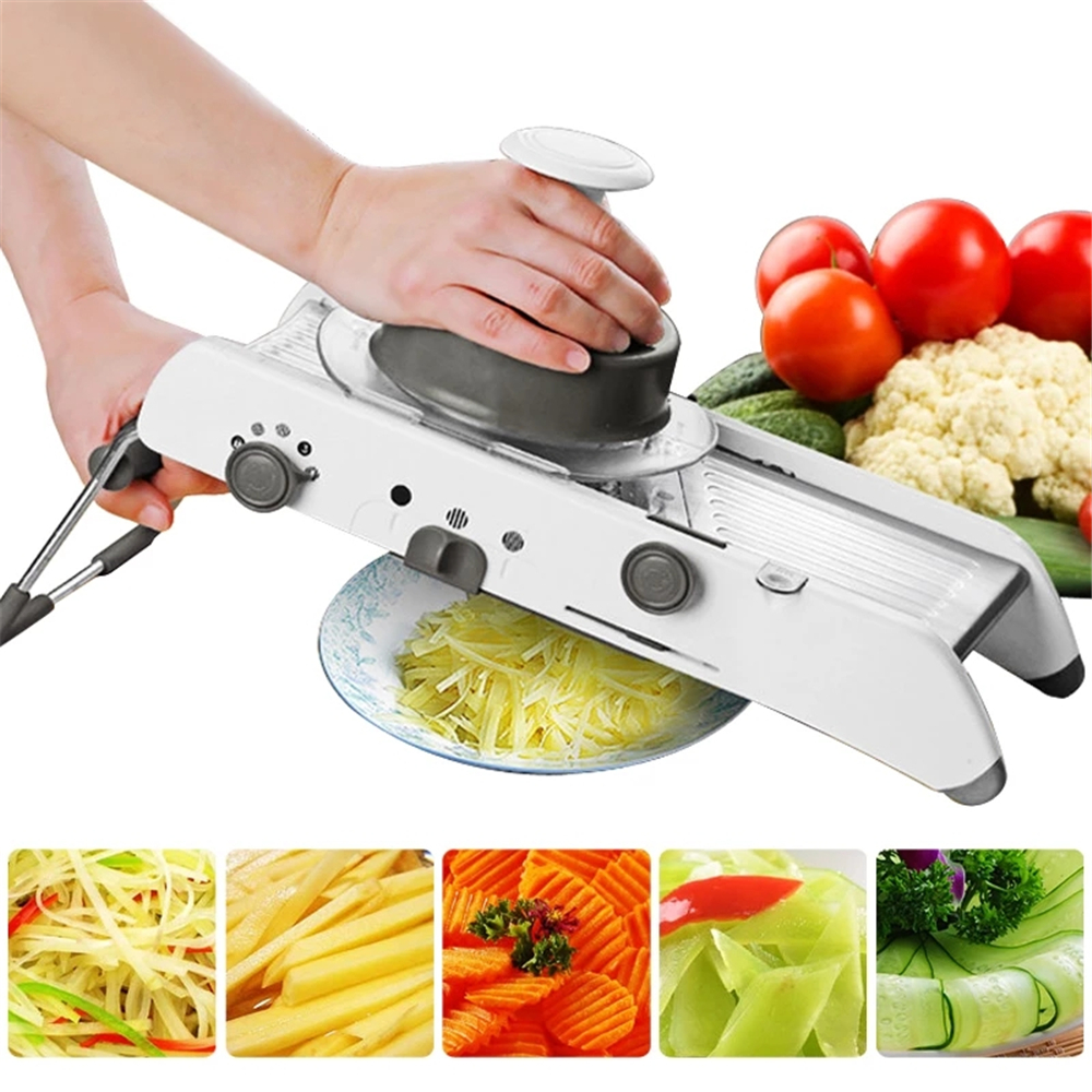 Manuelle Gemüse Cutter Professionelle Reibe Mit Verstellbare Edelstahl Klingen Mandoline Schneidemaschine Küche Knoblauch Brecher Werkzeug: A