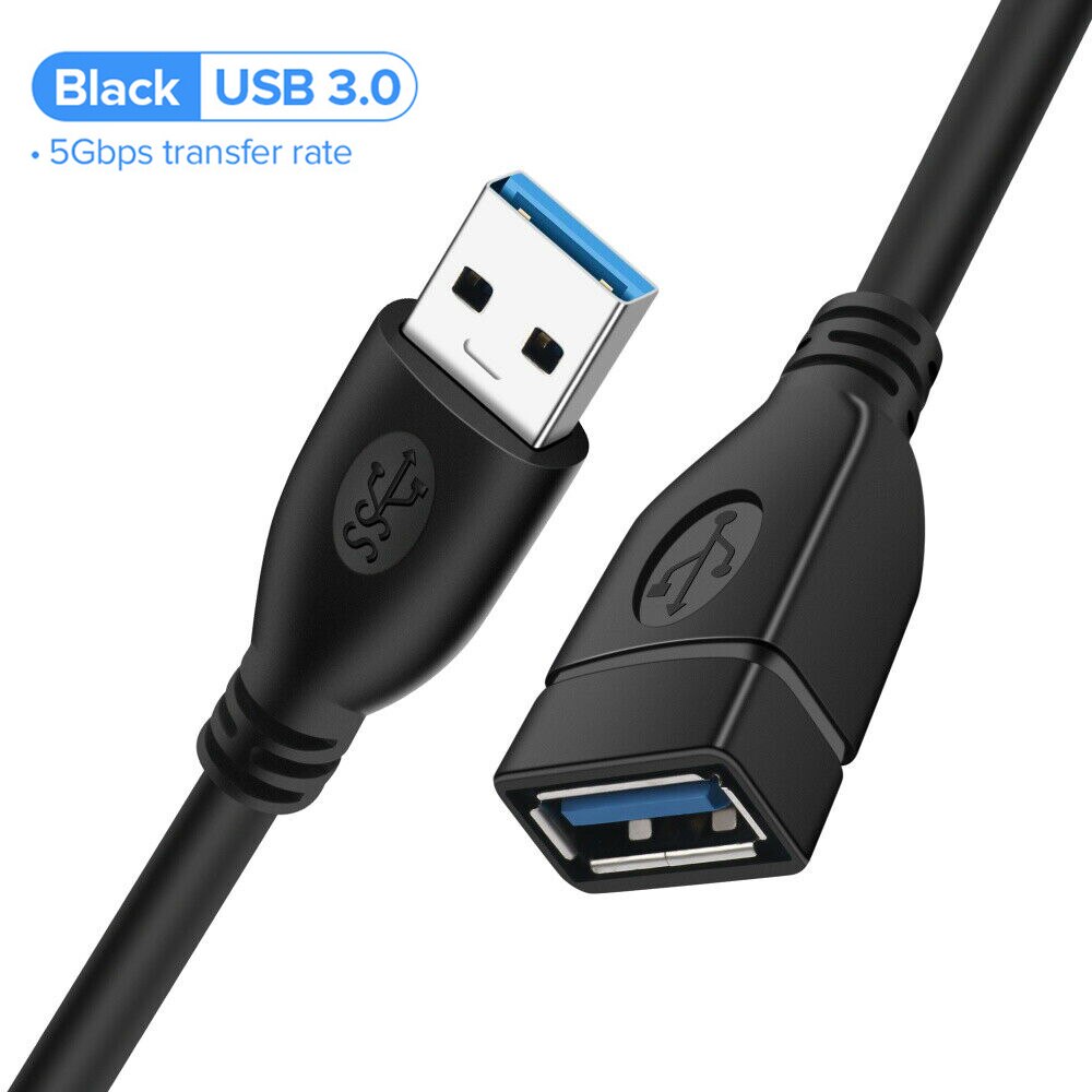 UGI USB Extension Cable USB 3.0 2.0 cable for Smart TV PS4 Mobile Phones Speed Data Male to Female Wire 0.5m 1m 1.5m 3m 5m: USB 3.0 - Black / 1.5m