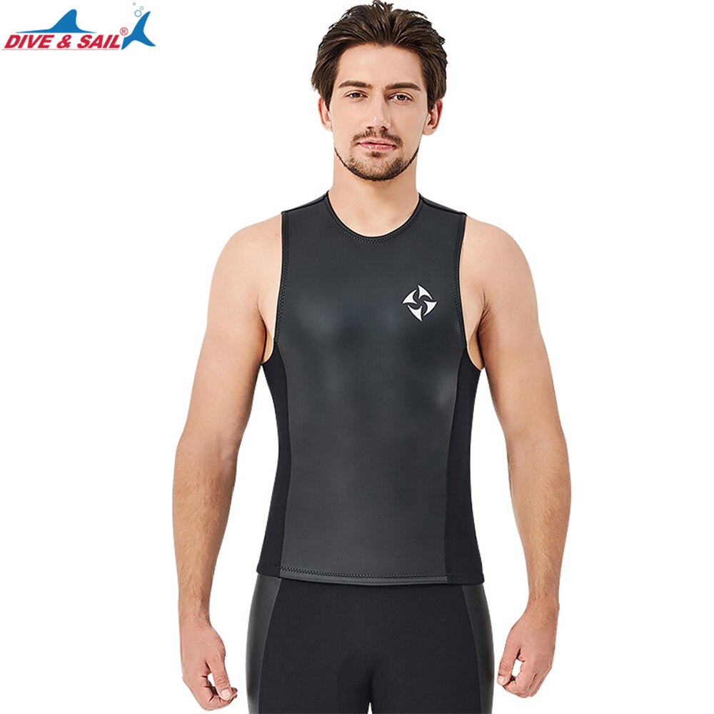 diving neoprene thermal vest 2MM men and women split surfing wetsuit sleeveless snorkeling wetsuit vest: Men / XXL