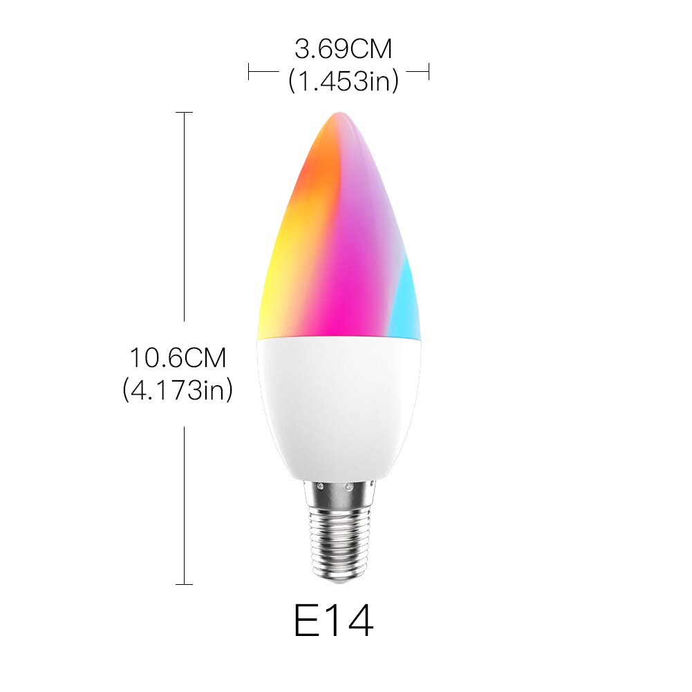 Smart WiFi LED Bulb RGB 2700-6500K C+W 4.5W Dimmable Smart Life Tuya APP Remote Control Light Bulb Work with Alexa/Google Home