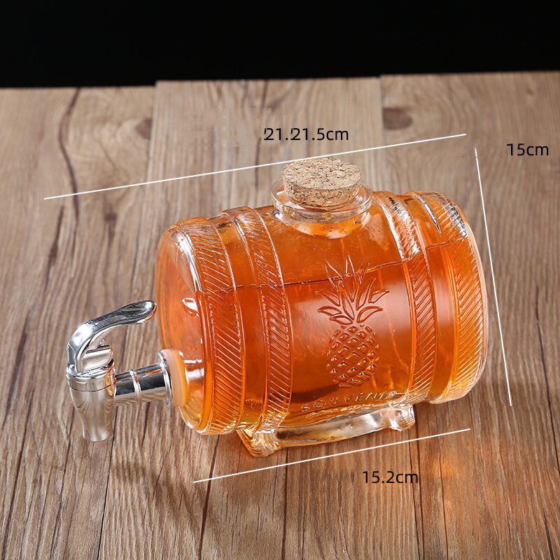 Transparent High Capacity Glass Water Jar Juice Lemonade Cold Water Office Wine Beer Teapot with Faucet 1000ml Water Pitcher