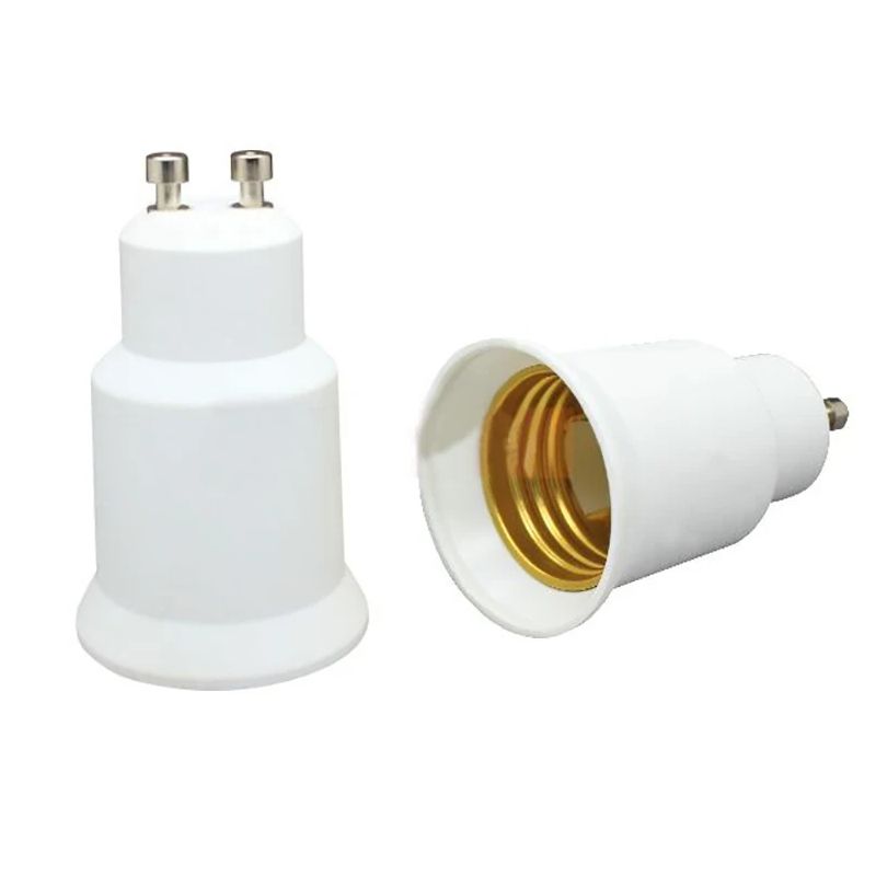 GU10 naar E27-adapter - 2-pins (GU10) basis naar middelgrote schroef (E27) basislampfittingconverter, LED-verlichtingsadapter lamphouder