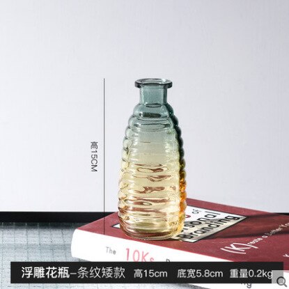 Europäischen Hipster Geprägte transparent Glas Vase Wohnzimmer Blume Hause Dekoration Vasen Für HäNutzer Blumen Hochzeit Dekoration: c