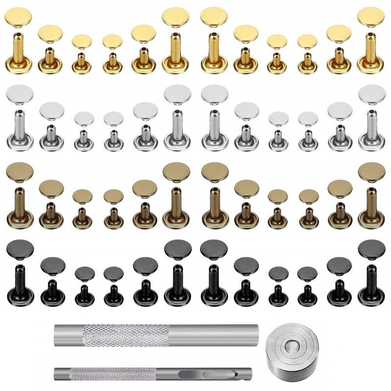 Leather Rivet Types 480 Sets Leather Rivets,Double Cap Rivet Tubular M... – Grandado