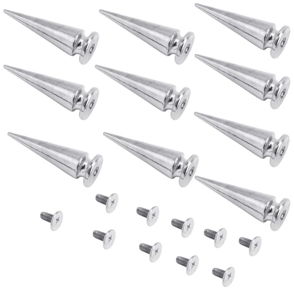 10 stks Zilveren Tapered Klinknagel Kit met Schroef Punk Stijl Klinknagel Kleding Schoenen Cap Broek Jas Rugzak DIY Accessoires