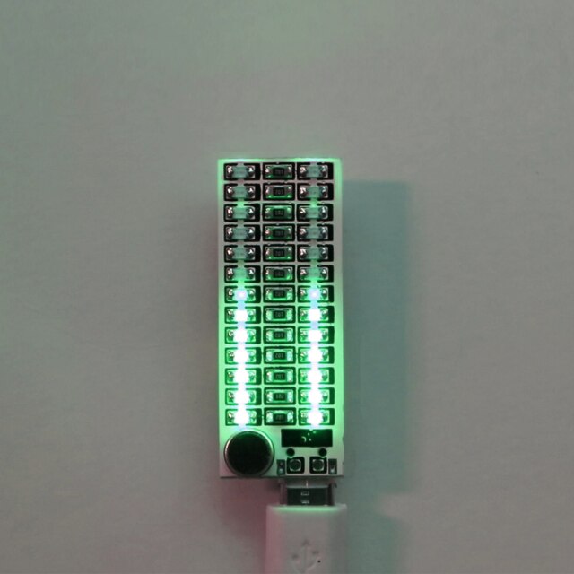 2*13 Usb Mini Voice Control Muziek Audio Spectrum Flash Volume Indicator Led Display Module: green