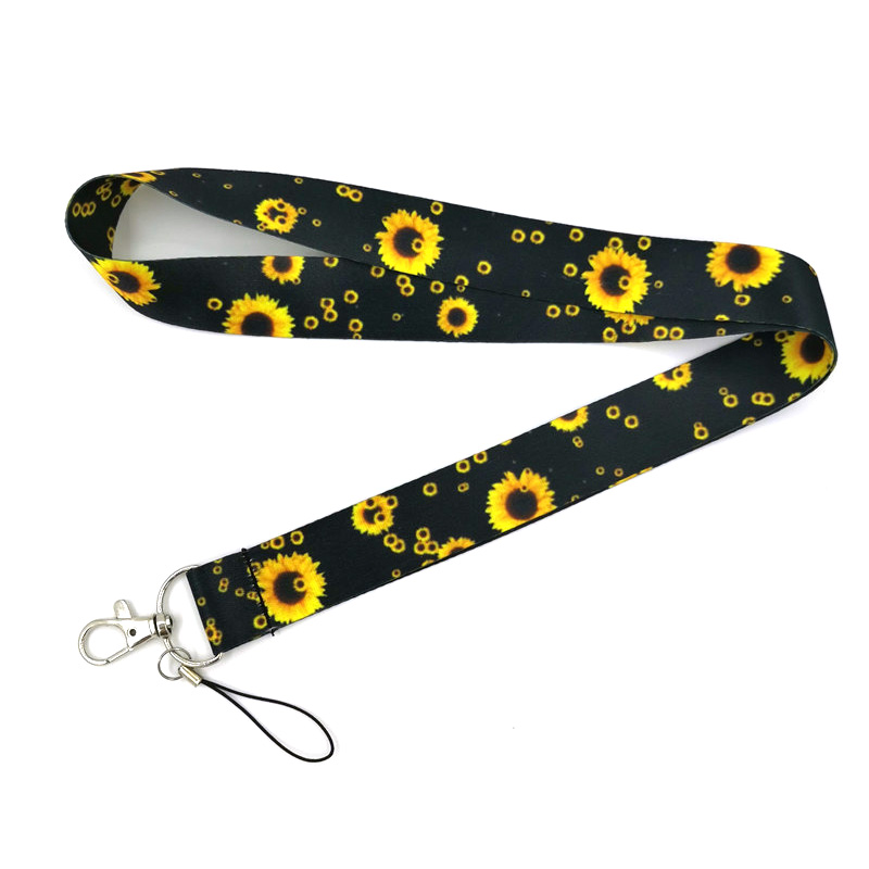 Sunflowers Neck Strap Lanyard for Keys ID Card Badge Holder Mobile Straps Phone Rope Keychain Ribbon Necklaces Keycord Webbing