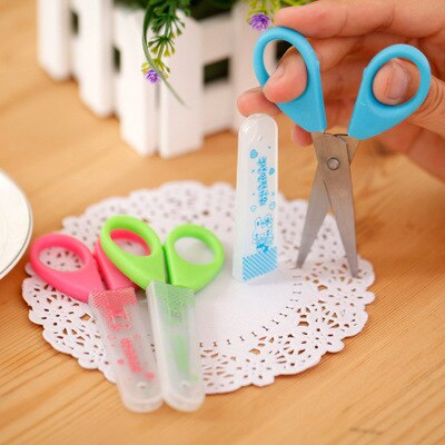 1PCS Mini Scissors Kawaii Stationery Crafts Kids DIY Plastic Scissors Student Child Craft Supplies Cute Kindergarten Supplies: Default Title