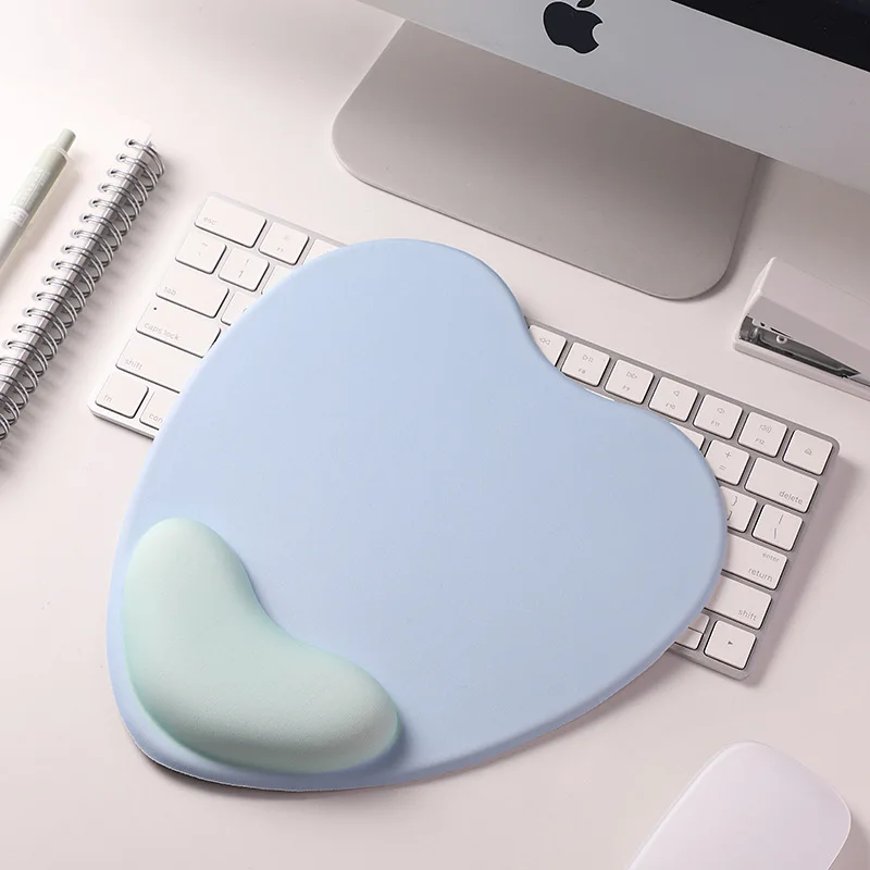 Computer Mouse Pad Ergonomic Cushion Non-slip Rubber Base Memory Foam for Office Home Computer Laptop Desktop Mouse Pads: Navy Blue
