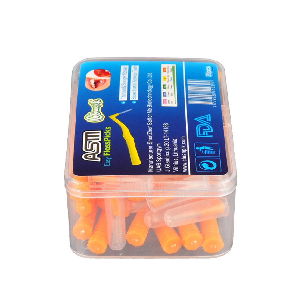 Lote de 20 unidades de brochas interdentales delgadas, cepillos Dentales con cabezal de hilo Dental suave, cepillo de higiene Dental y de cuidado bucal: 05