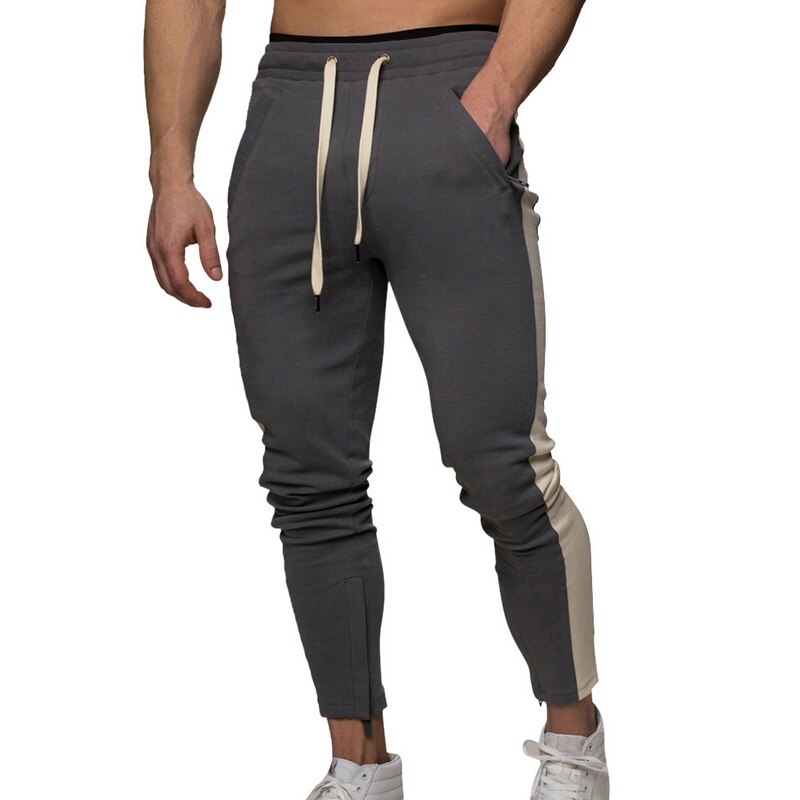 Sportman Dragen Ongedwongen Losse Running Broek Knit Jogger Joggingbroek Gym Workout Sport Broek Mannelijke Ademende Broek Gestreepte