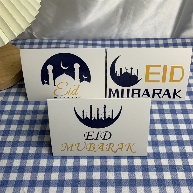 6 Pcs Eid Mubarak Invitation Cards Church Ramadan Islamic Muslim Greeting Card