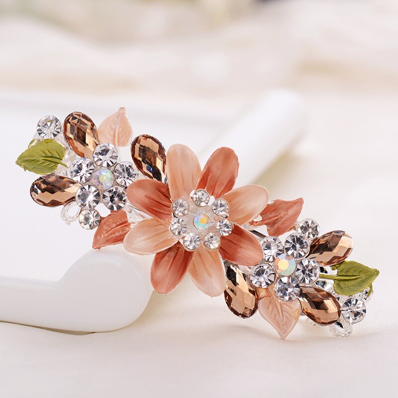 Altobefun Mode Kristal Haarspelden Voor Vrouwen Dames Meisjes Bloemen Hair Clips Elegante Sieraden Bridal Haarspeldjes AE013: 7