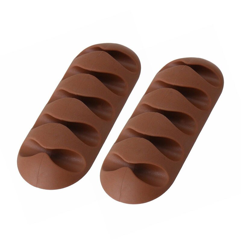 Cable Holder Protector Organizer Desktop Management Finishing Desktop Plug 5 Holes Strip Silicone Wire Retention Clips For Home